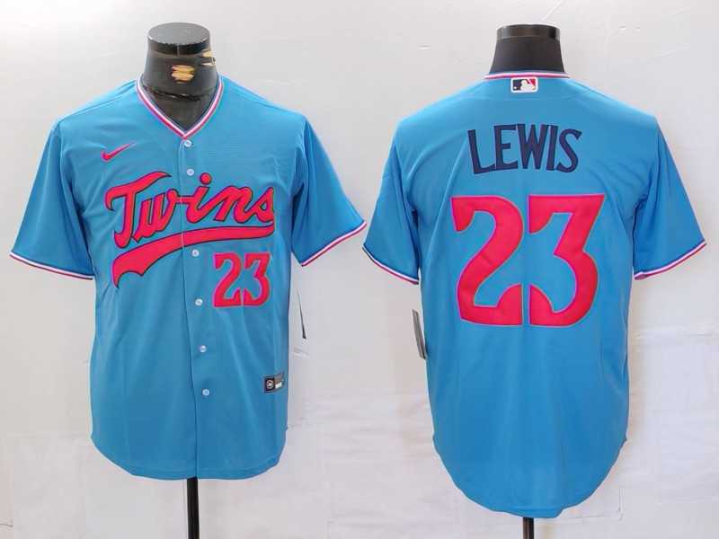 Mens Minnesota Twins #23 Royce Lewis Blue Cool Base Stitched Jersey